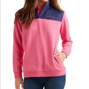 Vineyard Vines Shep Pink Quilted Snap Pullover with Hood